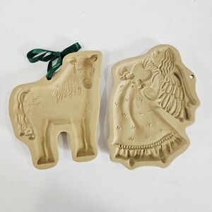 Vintage Brown Bag Cookie Art Cookie Mold 1991 1987 Retired Designs Angel & Horse